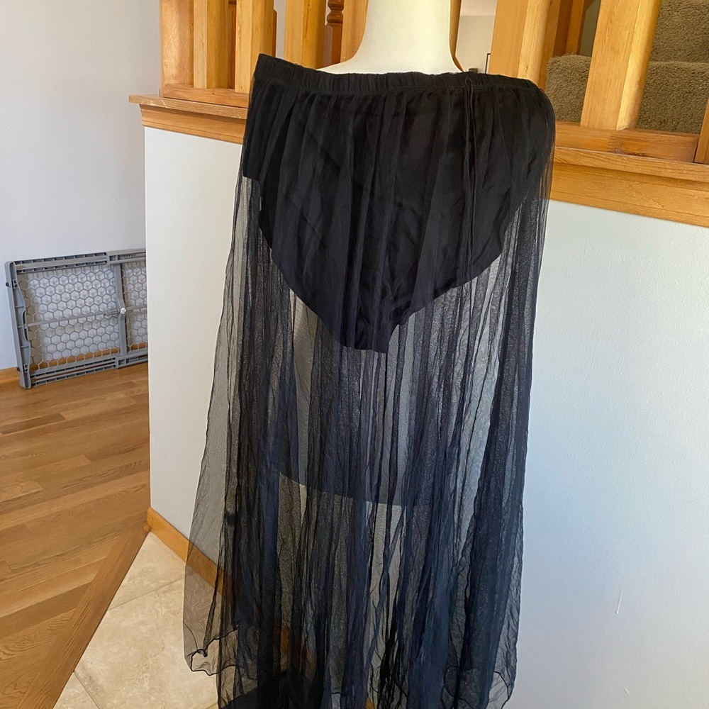 Black Sheer Maxi Skirt
